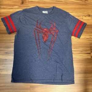 Marvel Spider-Man Logo Graphic T-Shirt XL Blue Red Spider Symbol